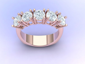 Five Stone Engagement Ring Modello di stampa 3D