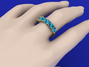Five Stone Engagement Ring Modello di stampa 3D