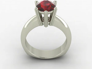 Solitaire Engagement Ring 3D Print Model