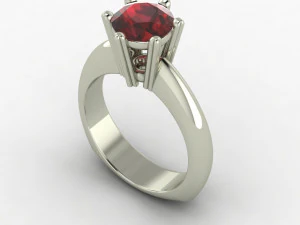 Solitaire Engagement Ring 3D Print Model