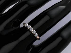 Five stone ring 3D Print Model