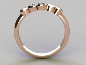 Five stone ring 3D Print Model