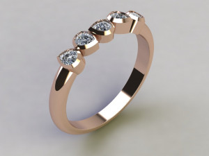Five stone ring 3D Baskı Modeli
