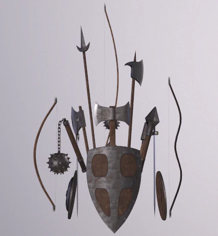 Medieval Weapons 3D Model .c4d .max .obj .3ds .fbx .stl .blend 