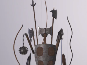 中世纪武器 3D 模型