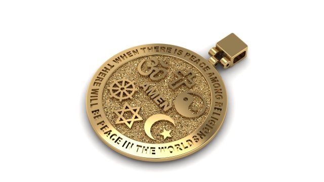PENDANT THEOSOPHICAL SYMBOL OF TRUTH ALL RELIGIONS 3D PRINTABLE MODEL 3D Baskı Modeli .c4d .max .obj .3ds .fbx .stl .blend 