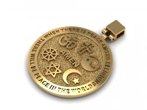 PENDENTE SIMBOLO TEOSOFICO DELLA VERITÀ TUTTE LE RELIGIONI MODELLO STAMPABILE 3D Modello di stampa 3D