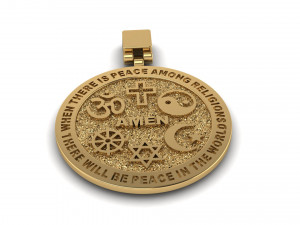 PENDANT THEOSOPHICAL SYMBOL OF TRUTH ALL RELIGIONS 3D PRINTABLE MODEL 3D Baskı Modeli