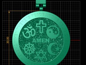 PENDANT THEOSOPHICAL SYMBOL OF TRUTH ALL RELIGIONS 3D PRINTABLE MODEL 3D Baskı Modeli