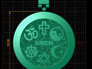 PENDANT THEOSOPHICAL SYMBOL OF TRUTH ALL RELIGIONS 3D PRINTABLE MODEL 3D Print Model