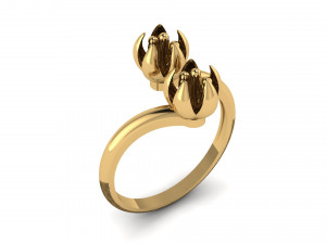 Flower ring 3d printable model 3D Принт Модель