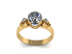 Pearl wedding ring 3d printable model 3D Print Model