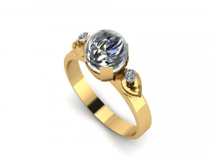 Pearl wedding ring 3d printable model 3D Print Model