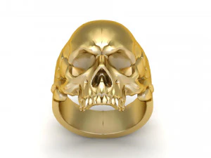 Skull men rings 3d printable model 3D Print Model