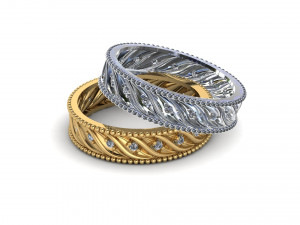 Wedding ring 3d printable model 3Dプリントモデル