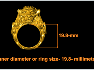 Fomous lion ring 3d printable model Modello di stampa 3D