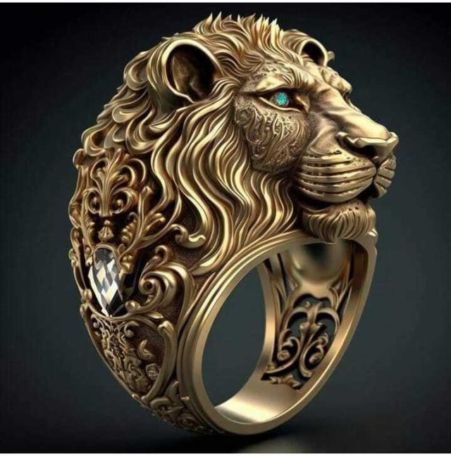 Fomous lion ring 3d printable model Modello di stampa 3D .c4d .max .obj .3ds .fbx .stl .blend 