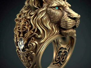 Fomous lion ring 3d printable model 3D Print Model
