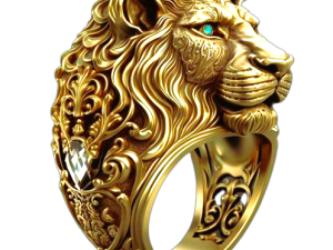 Fomous lion ring 3d printable model Modello di stampa 3D