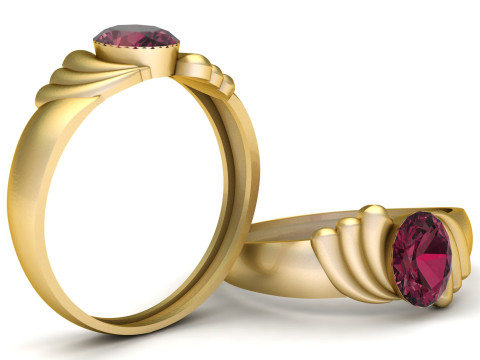 SOLITAIRE ENGAGEMENT RING FOR WOMEN 3D PRINTABLE MODEL 3D 打印模型