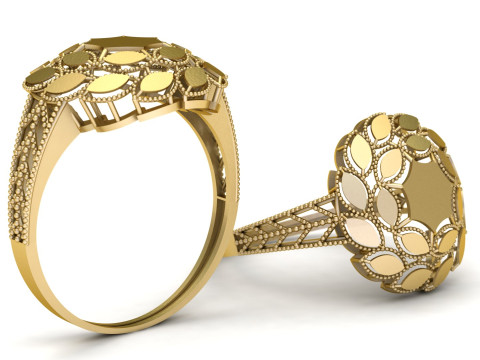 Filigree ring For Women 3d Printable Model Modèles 3D en vedette