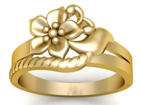 STYLISH FLOWER RING 3D PRINTABLE MODEL Modello di stampa 3D