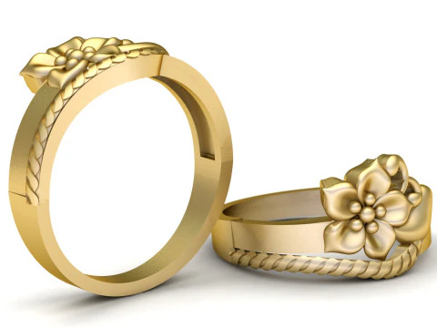 STYLISH FLOWER RING 3D PRINTABLE MODEL 3D Print Model