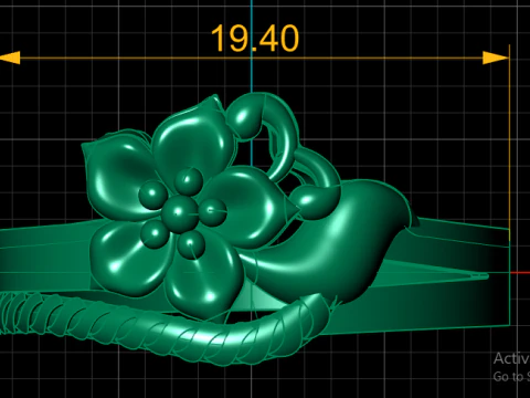 STYLISH FLOWER RING 3D PRINTABLE MODEL 3D Print Model
