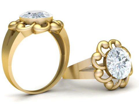 WEDDING DAIMOND RING 3D PRINTABLE MODEL 3D Print Model