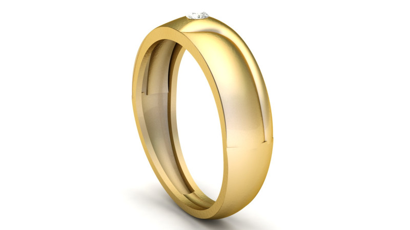 SINGLE DIMOND RING FOR MEN 3D PRINTABLE MODEL 3D प्रिंट मॉडल .c4d .max .obj .3ds .fbx .stl .blend 