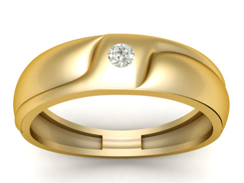 SINGLE DIMOND RING FOR MEN 3D PRINTABLE MODEL 3D प्रिंट मॉडल