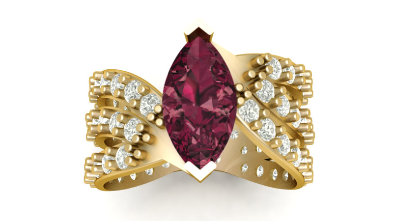 LUXURY DIAMOND RING 3D PRINTABLE MODEL FOR TIMELESS ROMANCE 3D 프린트 모델 .c4d .max .obj .3ds .fbx .stl .blend 