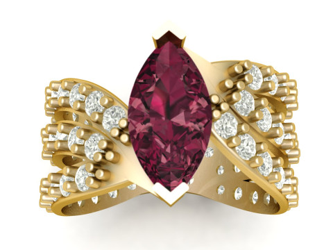 LUXURY DIAMOND RING 3D PRINTABLE MODEL FOR TIMELESS ROMANCE Modelo de Impressão 3D
