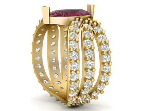 LUXURY DIAMOND RING 3D PRINTABLE MODEL FOR TIMELESS ROMANCE 3D Print Model