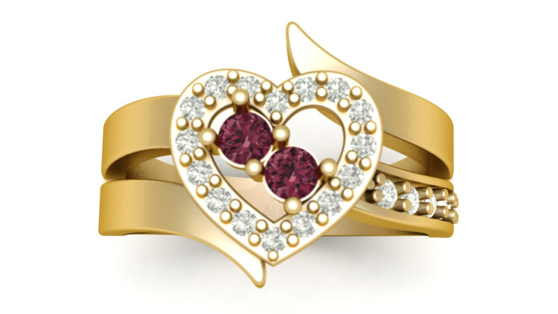 SYLISH PROPOSAL HEART DIMND RING 3D PRINRINTABLE MODEL 3D Print Model .c4d .max .obj .3ds .fbx .stl .blend 