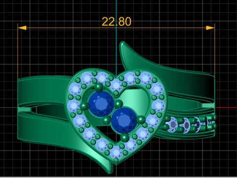 SYLISH PROPOSAL HEART DIMND RING 3D PRINRINTABLE MODEL 3D Print Model
