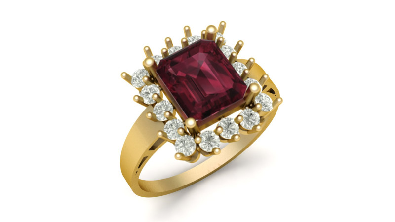 SOLITAIRE DIMOND RING FOR WOMEN 3D PRINTABLE MODEL Model do druku 3D .c4d .max .obj .3ds .fbx .stl .blend 