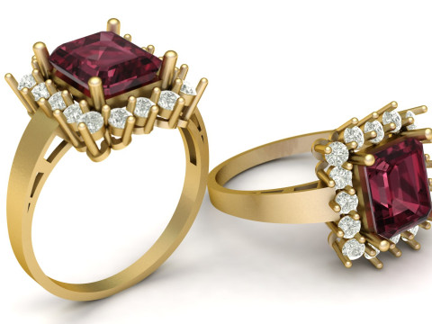 SOLITAIRE DIMOND RING FOR WOMEN 3D PRINTABLE MODEL Model do druku 3D