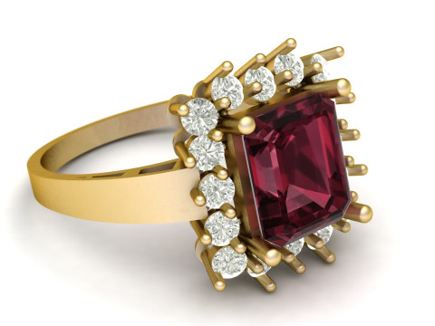 SOLITAIRE DIMOND RING FOR WOMEN 3D PRINTABLE MODEL Model do druku 3D
