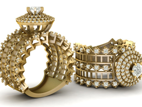 LUXURY FEMALE RING 3D PRINTABLE MODEL 3D Print Model