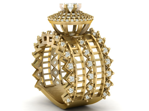 LUXURY FEMALE RING 3D PRINTABLE MODEL 3D Print Model