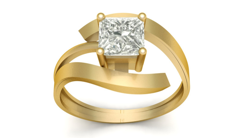 Solitaire Single Dimond Ring 3d Printable Model Model do druku 3D .c4d .max .obj .3ds .fbx .stl .blend 