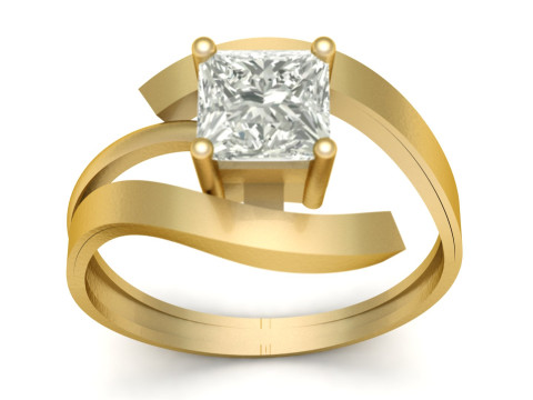 Solitaire Single Dimond Ring 3d Printable Model Modelo de Impressão 3D