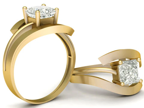 Solitaire Single Dimond Ring 3d Printable Model 3D Print Model