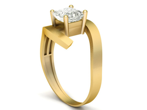 Solitaire Single Dimond Ring 3d Printable Model Model do druku 3D
