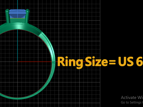 Solitaire Single Dimond Ring 3d Printable Model Model do druku 3D