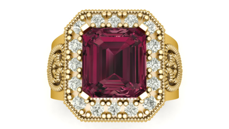 LUXURY FILIGIREE DIMOND RING 3D PRINTABLE MODEL 3D Print Model .c4d .max .obj .3ds .fbx .stl .blend 