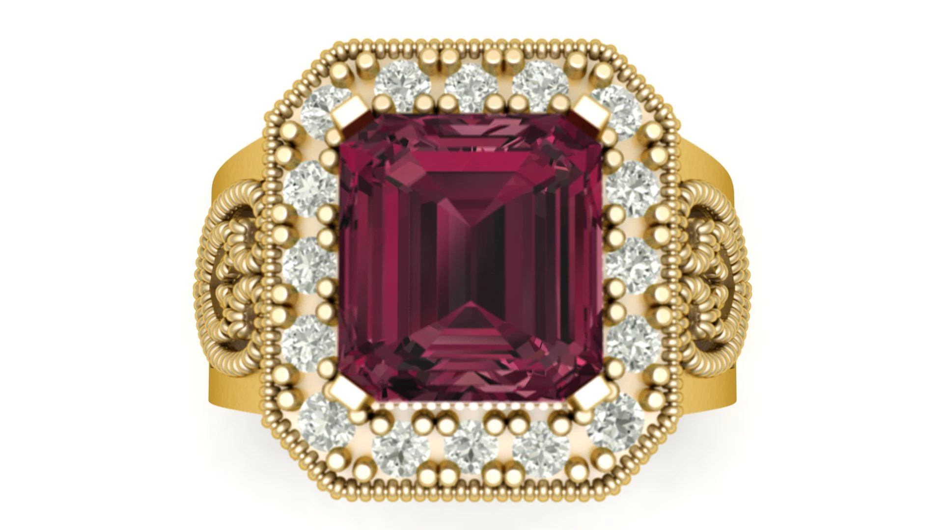 LUXURY FILIGIREE DIMOND RING 3D PRINTABLE MODEL 3D Print Model .c4d .max .obj .3ds .fbx .stl .blend 