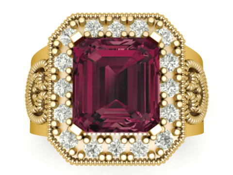 豪華なフィリグリー ダイヤモンド リング 3D 印刷可能モデル 3Dプリントモデル