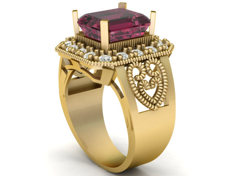 LUXURY FILIGIREE DIMOND RING 3D PRINTABLE MODEL 3D Print Model